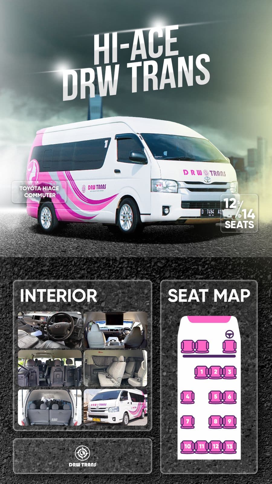 HiAce 12/14 Seats